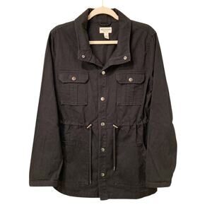 Arizona Jean Co Black Snap Front Utility/Cargo Jacket Size Large EUC